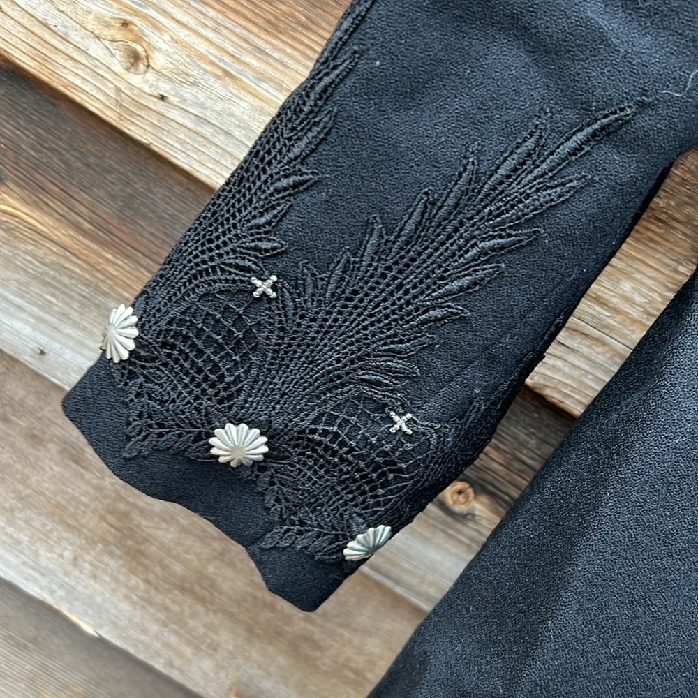 Vintage Ren Ellis Western-Style Embroidered Black Jacket - Picture 6 of 13